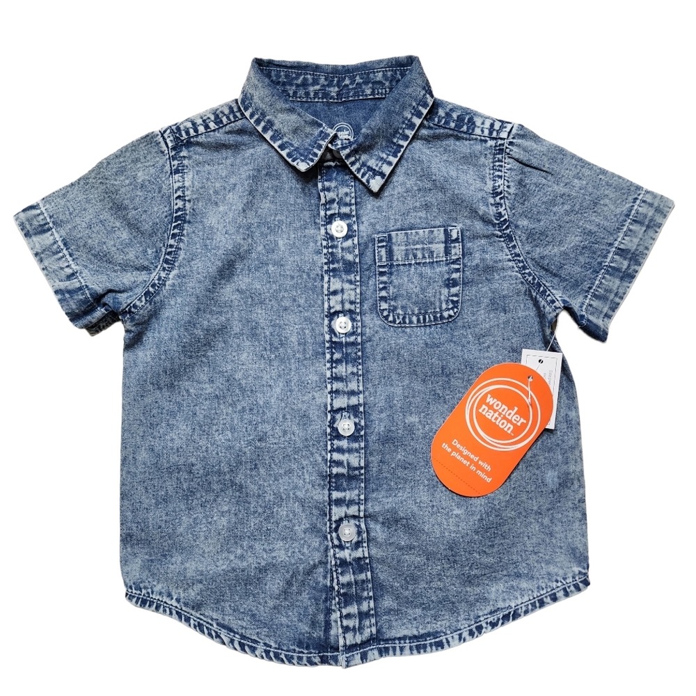 Womder Nation Button Down Shirt NWT Sz 18M